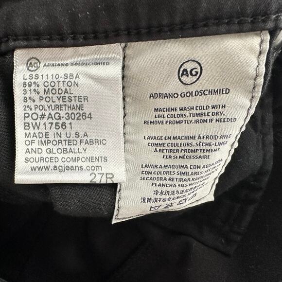 Ag Jeans The Stilt Cigarette Leg Black Size 27 Regular Stretch Skinny Mid Rise - Picture 5 of 9